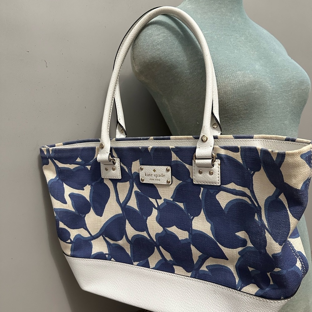 Kate Spade Blue and White Tote Bag